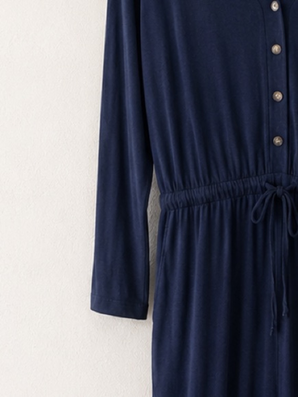 Lou & Grey Signaturesoft Jumpsuit Women’s Large Navy Wide Leg Lounge One Piece - Picture 4 of 7